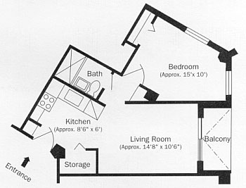 One Bedroom Apartment Floor Plan