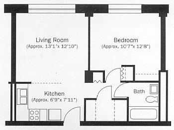 One Bedroom Apartment Floor Plan
