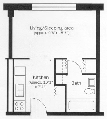 Studio Apartment Floor Plan