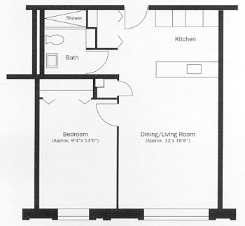 One Bedroom Apartment Floor Plan