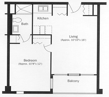 One Bedroom Apartment Floor Plan